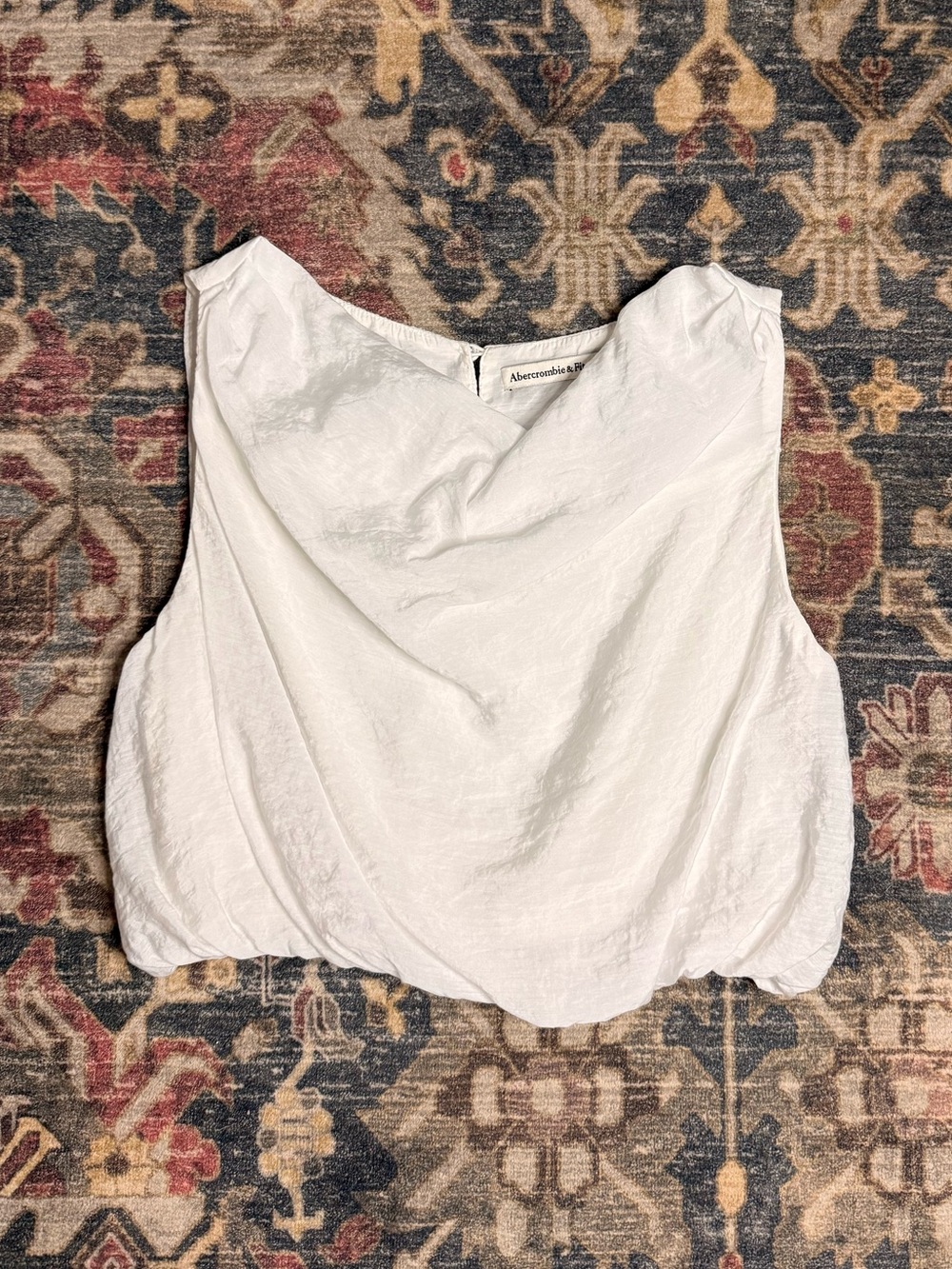 Abercrombie & Fitch White Draped Camisole Crop Top